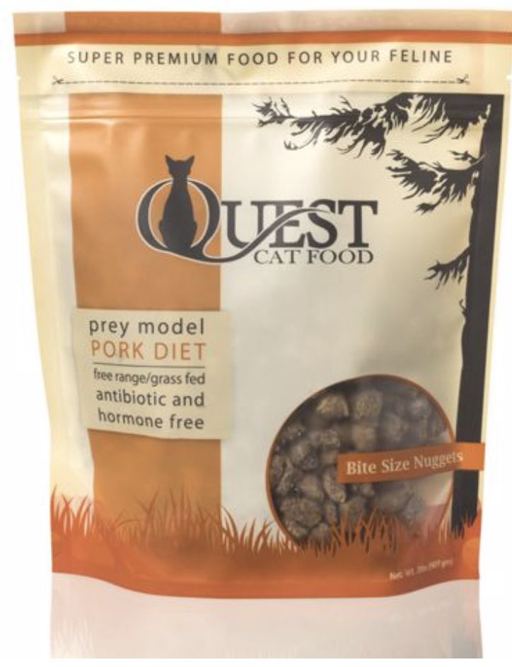 Steve&#39;s Real Food Quest Frozen Raw Nuggets Pork Recipe Cat Food 2lb