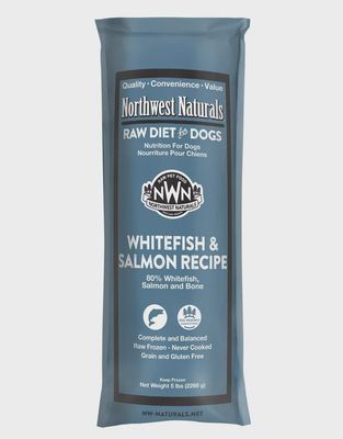 Northwest Naturals Frozen Raw Whitefish &amp; Salmon Recipe Dog Food 5lb Chub