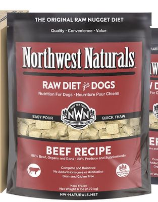 Northwest Naturals Frozen Raw Nuggets Beef Recipe Dog Food 6lb