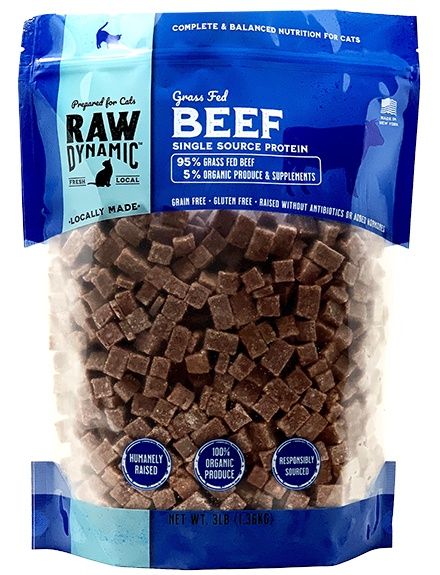 Raw Dynamic Frozen Raw Beef Recipe Cat Food 3lb