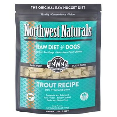 Northwest Naturals Frozen Raw Nuggets Trout Recipe Dog Food 6lb