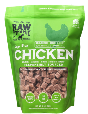 Raw Dynamic Frozen Raw Chicken Recipe Dog Food 3lb