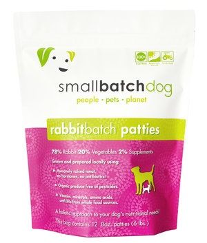Smallbatch Frozen Raw Rabbit Patties Dog Food 6lb