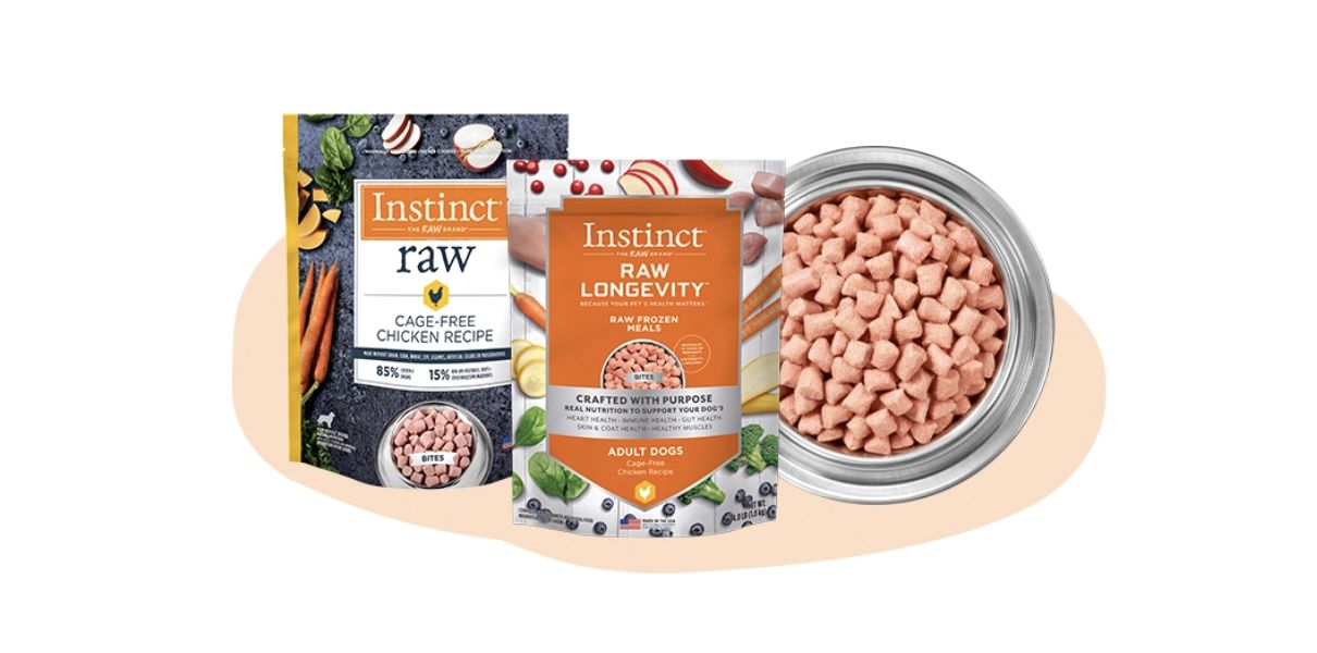 Instinct Longevity Frozen Raw Bites Chicken Recipe Adult Cat Food 2.5lb