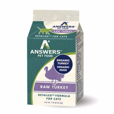 Answers Pet Food Frozen Detailed Turkey Formula Cat Food 1lb