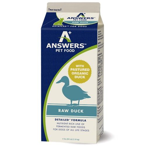 Answers Pet Food Frozen Detailed Duck Formula Dog Food 4lb