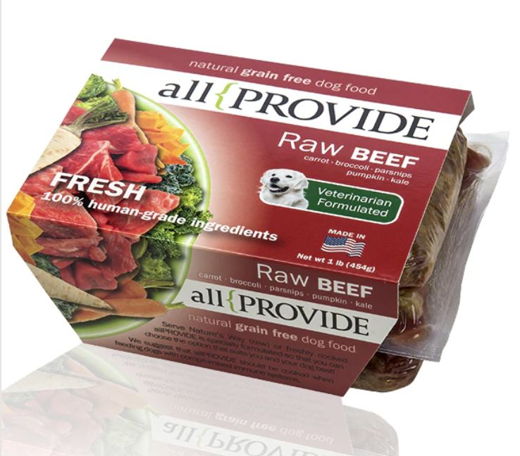 All Provide Frozen Raw Beef Dog Food 2lb