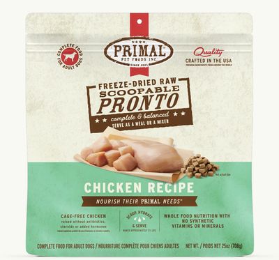 Primal Pronto Frozen Raw Chicken Formula Dog Food 4lb
