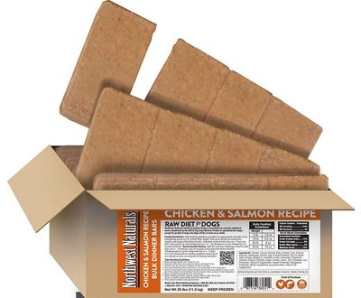 Northwest Naturals Frozen Raw Chicken &amp; Salmon Recipe Dog Food 25lb Bulk Bars