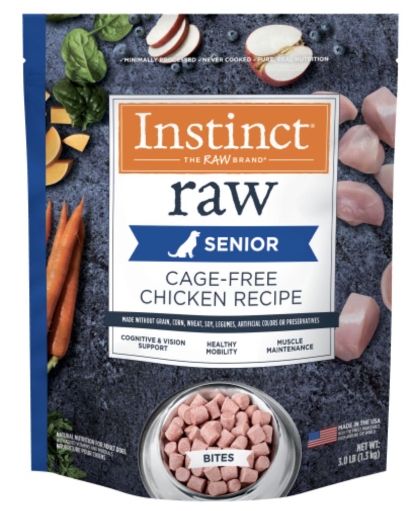 Instinct Frozen Raw Bites Chicken Recipe Senior Dog Food 3lb