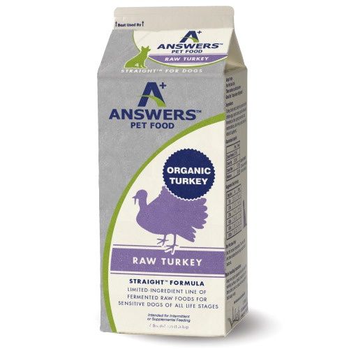 Answers Pet Food Frozen Straight Turkey Formula Dog Food 4lb