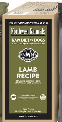 Northwest Naturals Frozen Raw Nuggets Lamb Recipe Dog Food 15lb Bulk Box