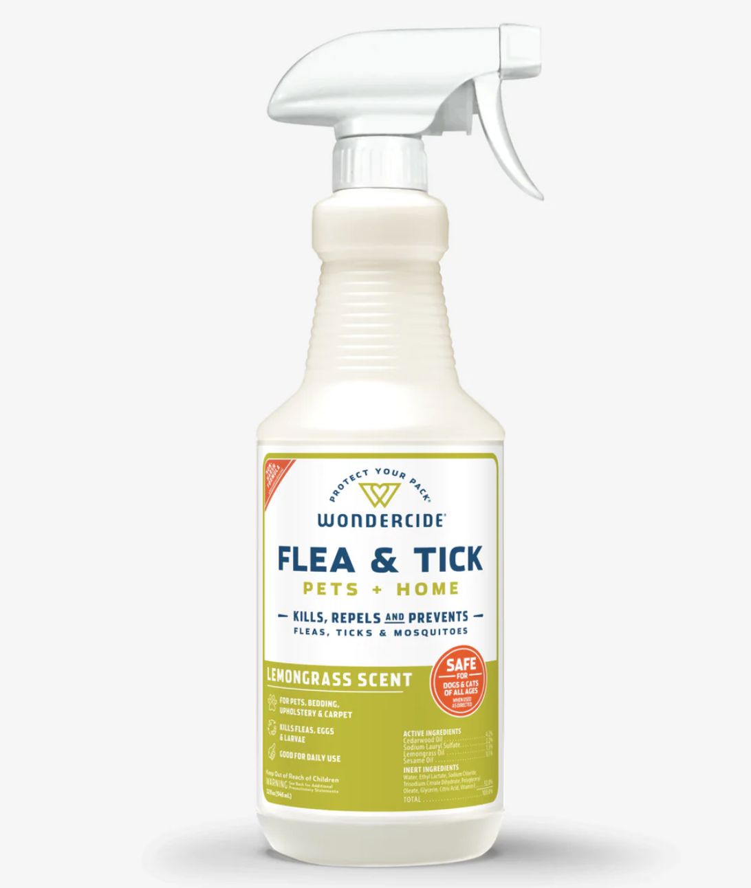 Wondercide Flea &amp; Tick Spray for Pets and Home Lemongrass Scent 32 oz