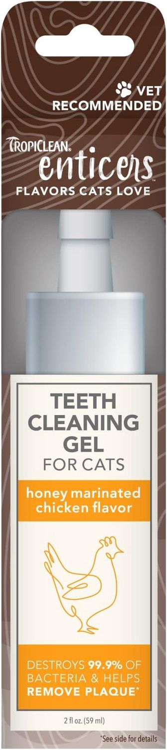 Tropiclean Enticers Teeth Cleaning Gel for Cats - Peanut Butter and Honey