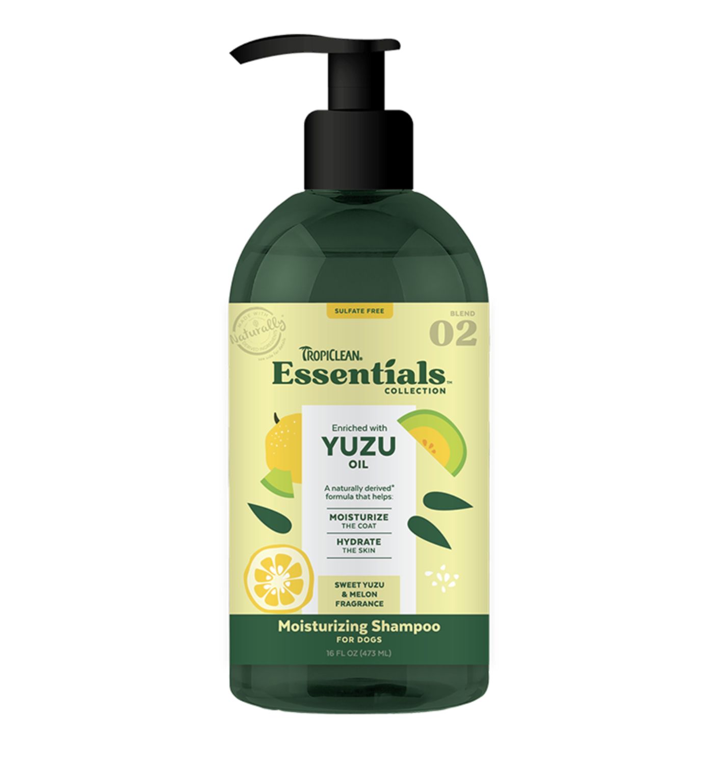 TropiClean Essentials Collection- Moisturizing Yuzu Shampoo- 16 oz