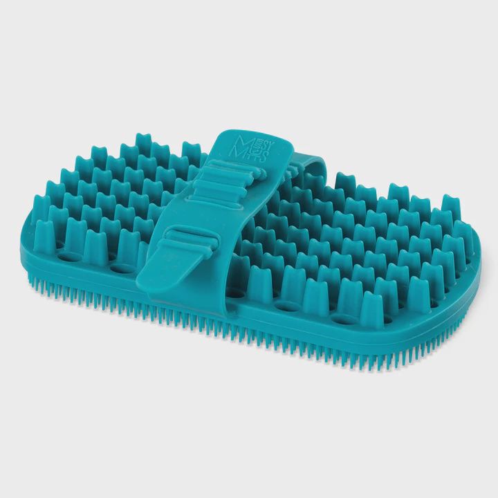 Messy Mutts Dual Sided Blue Silicone Grooming Brush