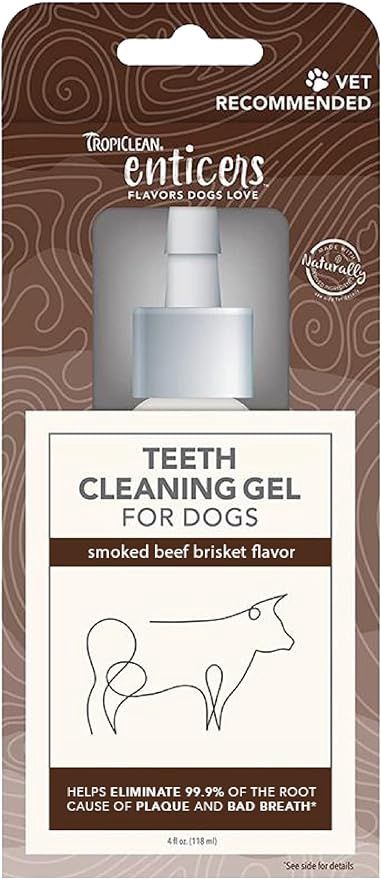 Tropiclean Enticers Teeth Cleaning Gel for Dogs - Smoked Beef 4oz