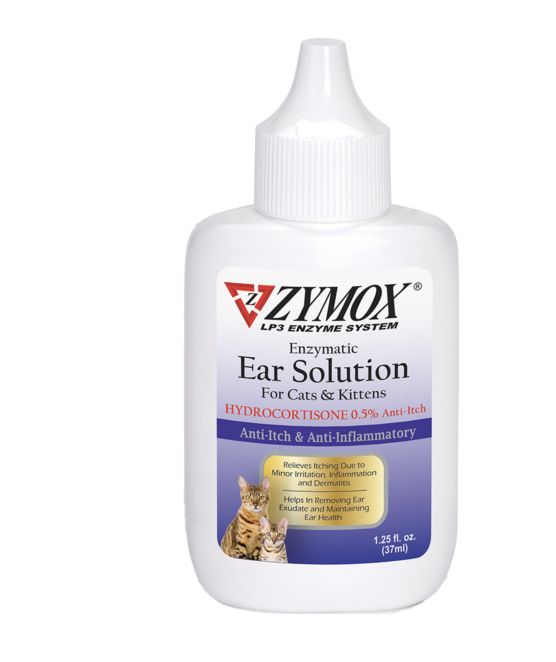 Zymox Ear Solution For Cats &amp; Kittens with .5% Hydrocortisone 1.25oz