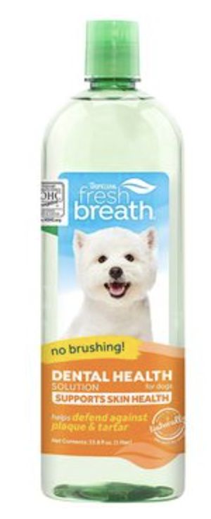 TropiClean Fresh Breath Dog Water Additive Skin &amp; Coat 33.8oz
