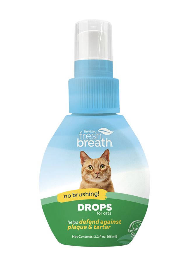 TropiClean Fresh Breath Oral Care Drops for Cats 2.2 oz