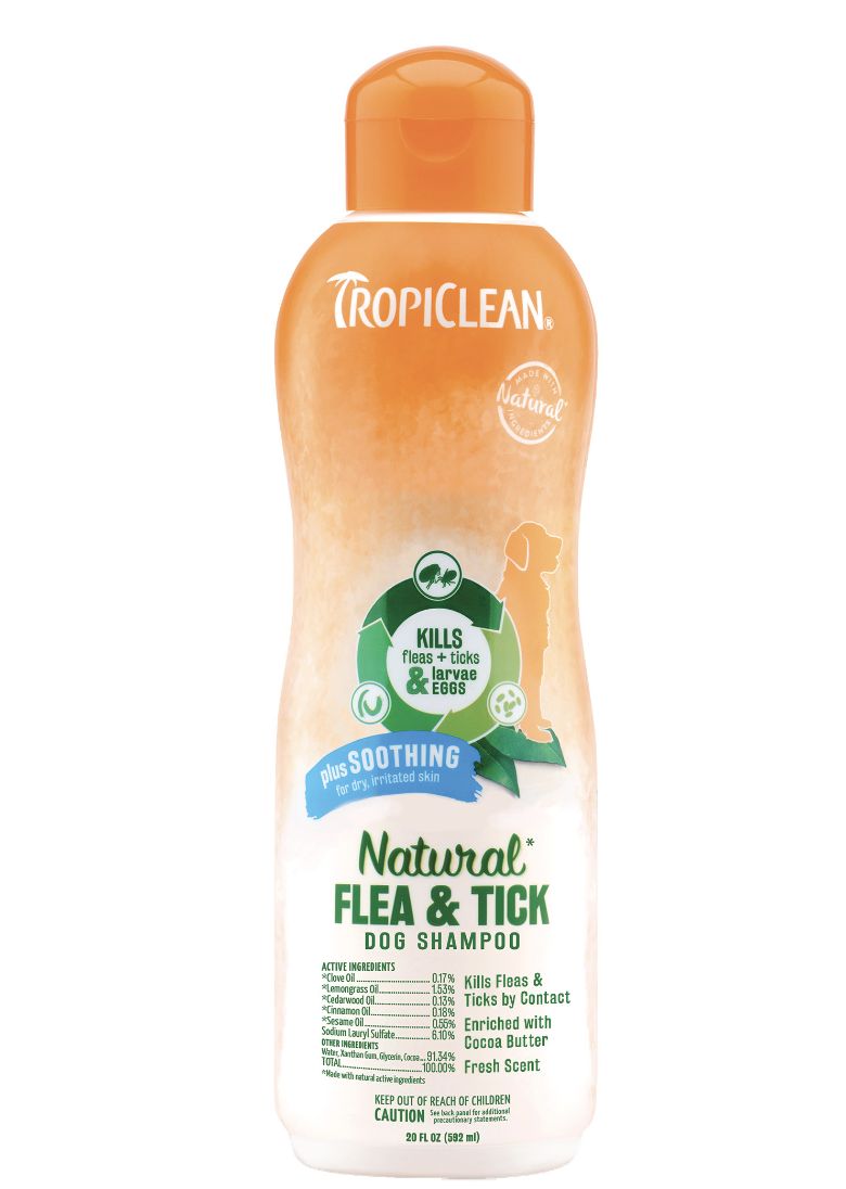 TropiClean Flea &amp; Tick Soothing Shampoo 20 oz