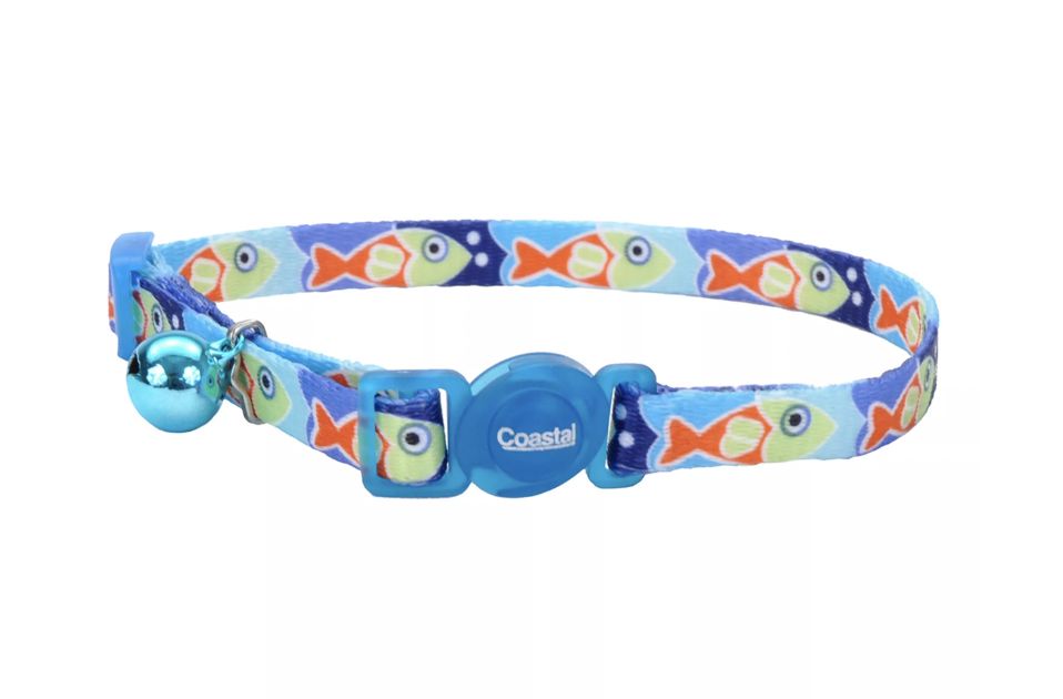Coastal SafeCat Fashion Breakaway Collar - Blue Fish