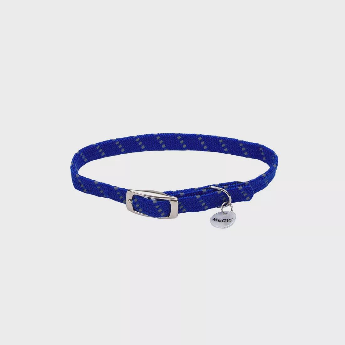 Coastal ElastaCat Adjustable 10&quot; Safety Stretch Reflective Cat Collar - Blue