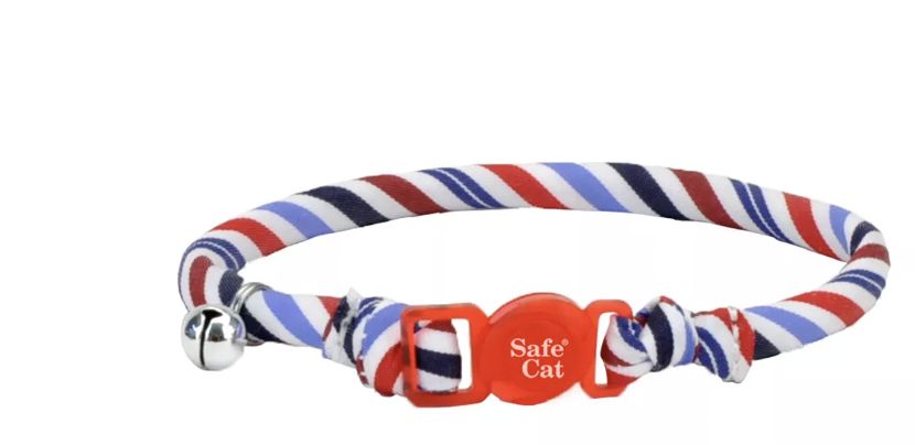 Coastal SafeCat Round Patterned Breakaway Cat Collar - Stripes