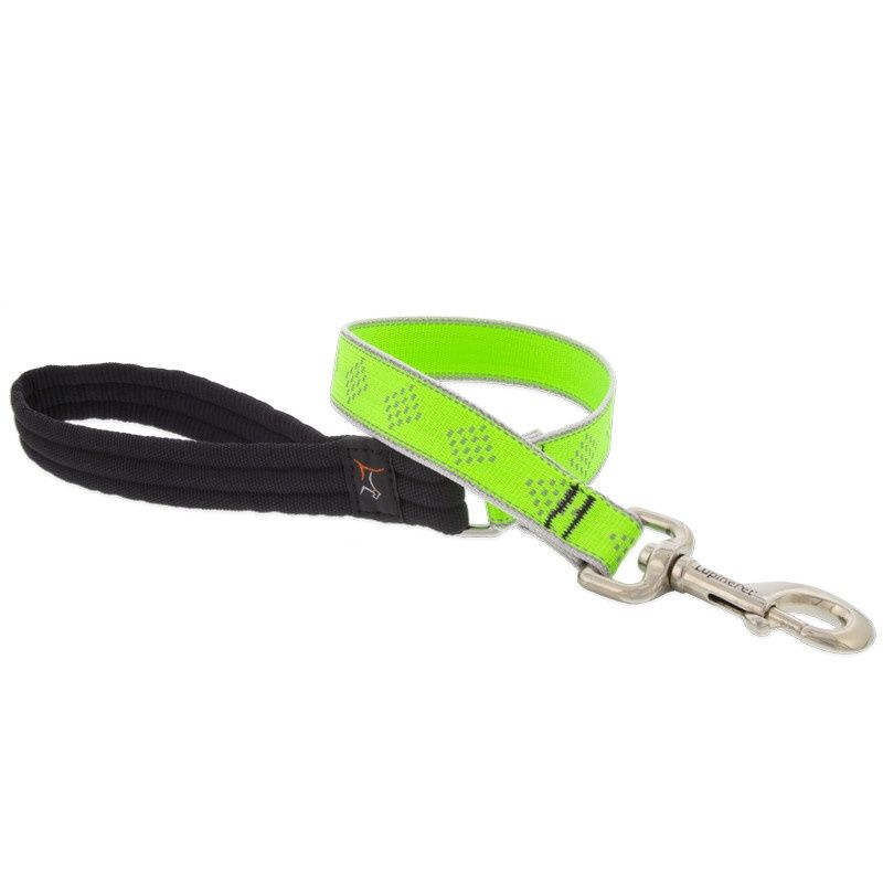 LupinePet Reflective 1&quot; Dog Clip Leash Green Diamond 6&#39;