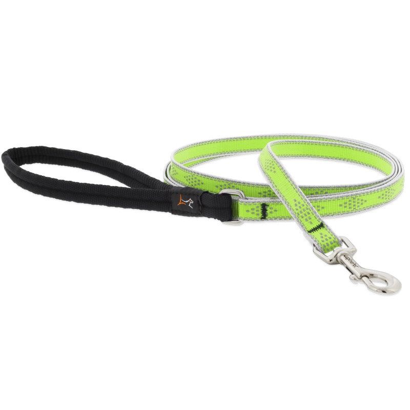LupinePet Reflective 1/2&quot; Dog Clip Leash Green Diamond 6&#39;