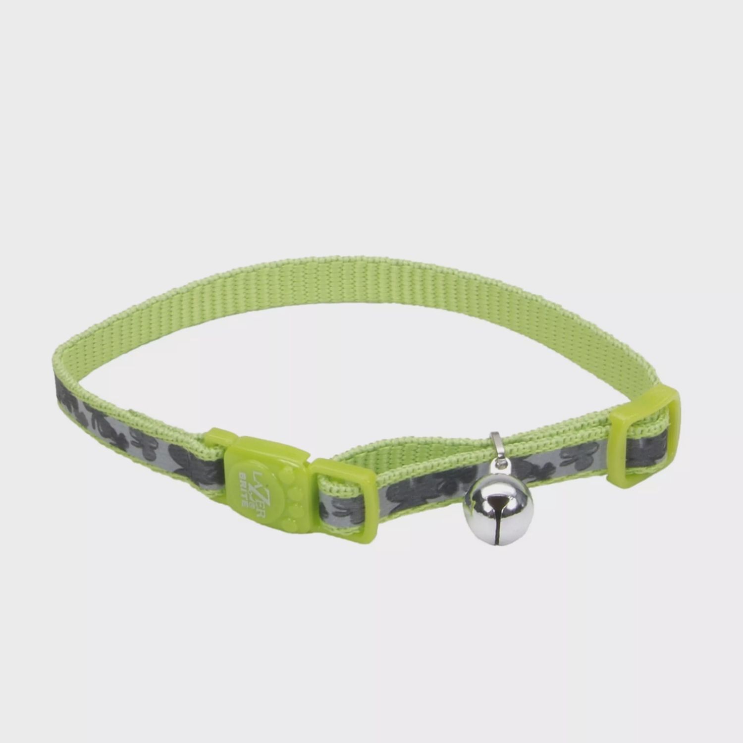 Coastal LazerBrite Reflective Breakaway Cat Collar - Green Shamrocks
