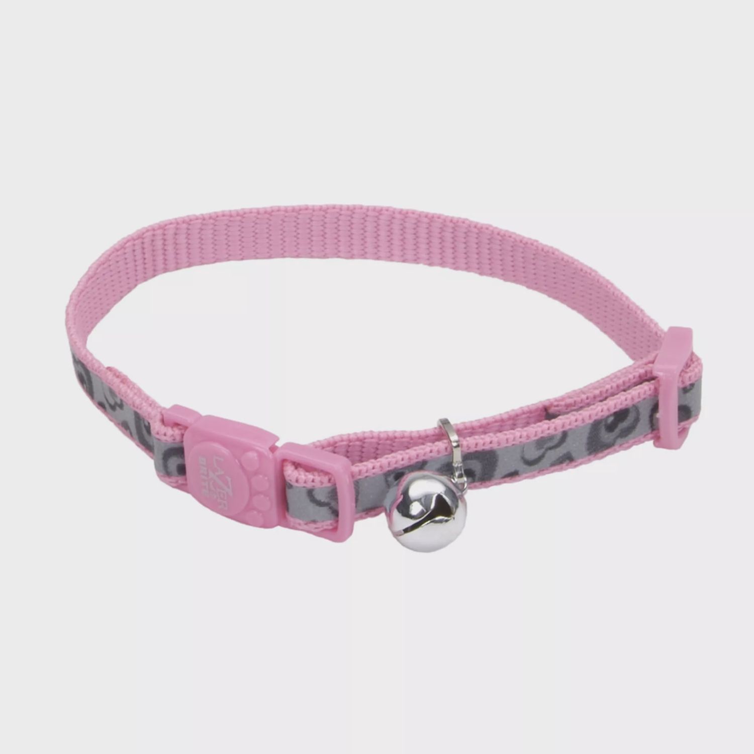Coastal LazerBrite Reflective Breakaway Cat Collar - Pink Hearts