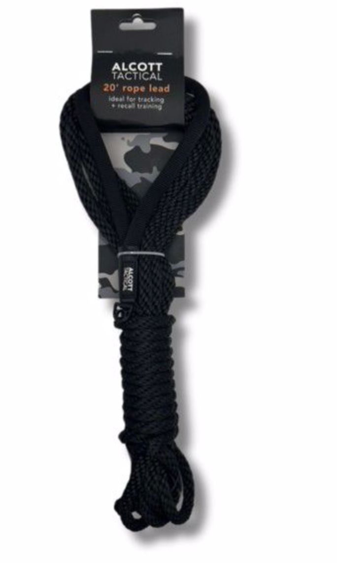 Alcott 20ft Black Tactical Long Line Rope Lead