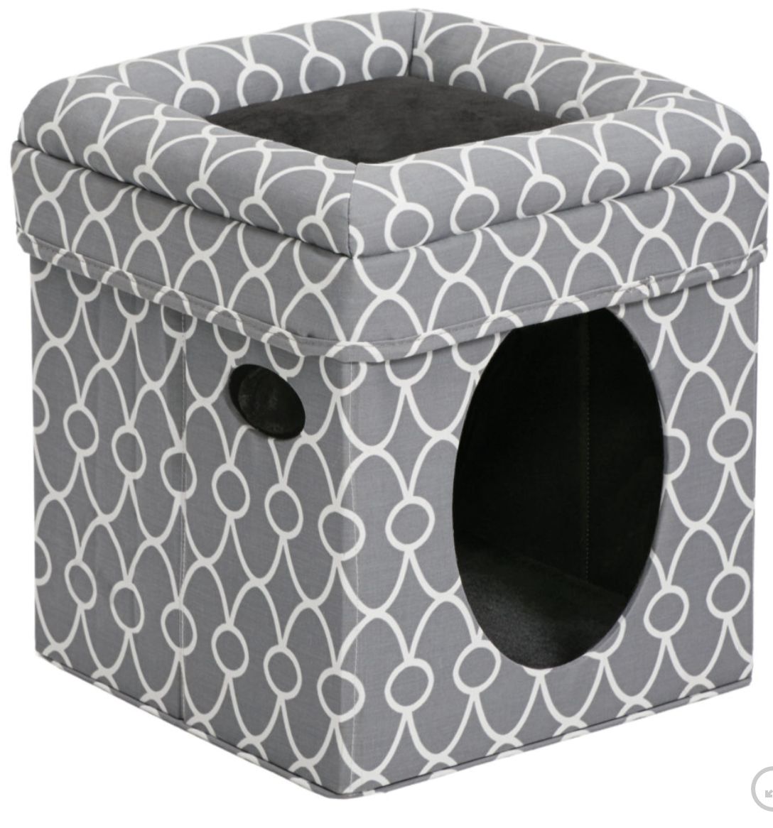 Midwest Curious Cat Cube - Grey