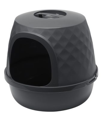 Moderna Diamond Closed Cat Litter Box - Ebony