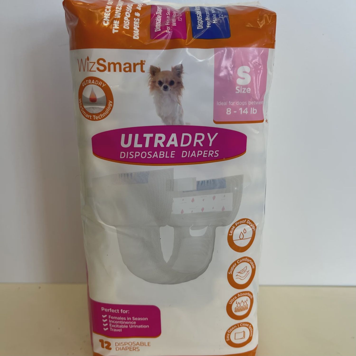 WizSmart UltraDry Disposable Diapers 12 Count Small Pack