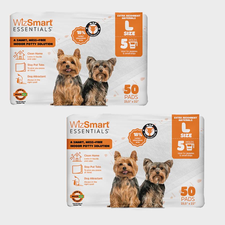 Wizsmart Essentials Dog 100 Count Pads Large 23.5x22 Pack