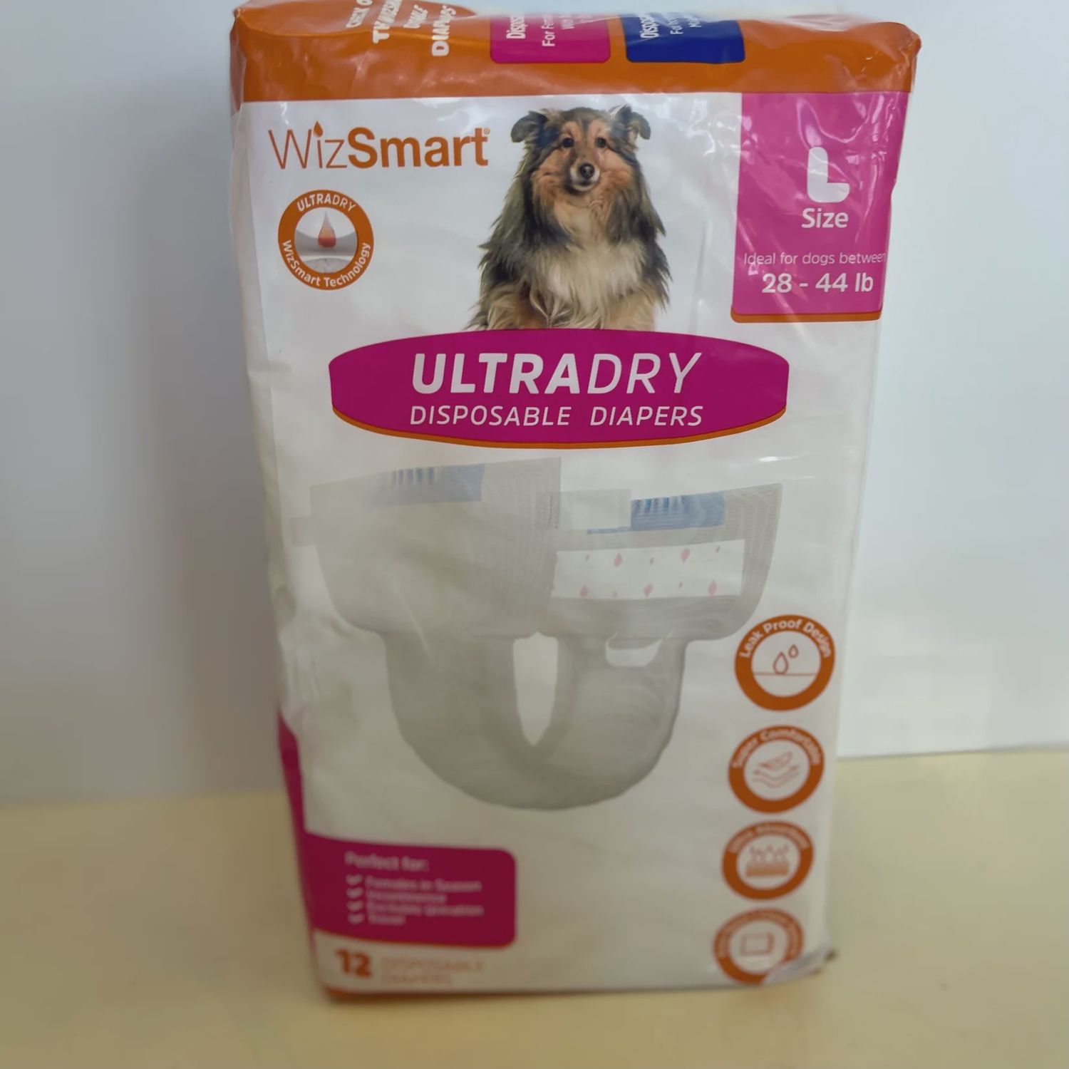 WizSmart UltraDry Disposable Diapers 12 Large Pack