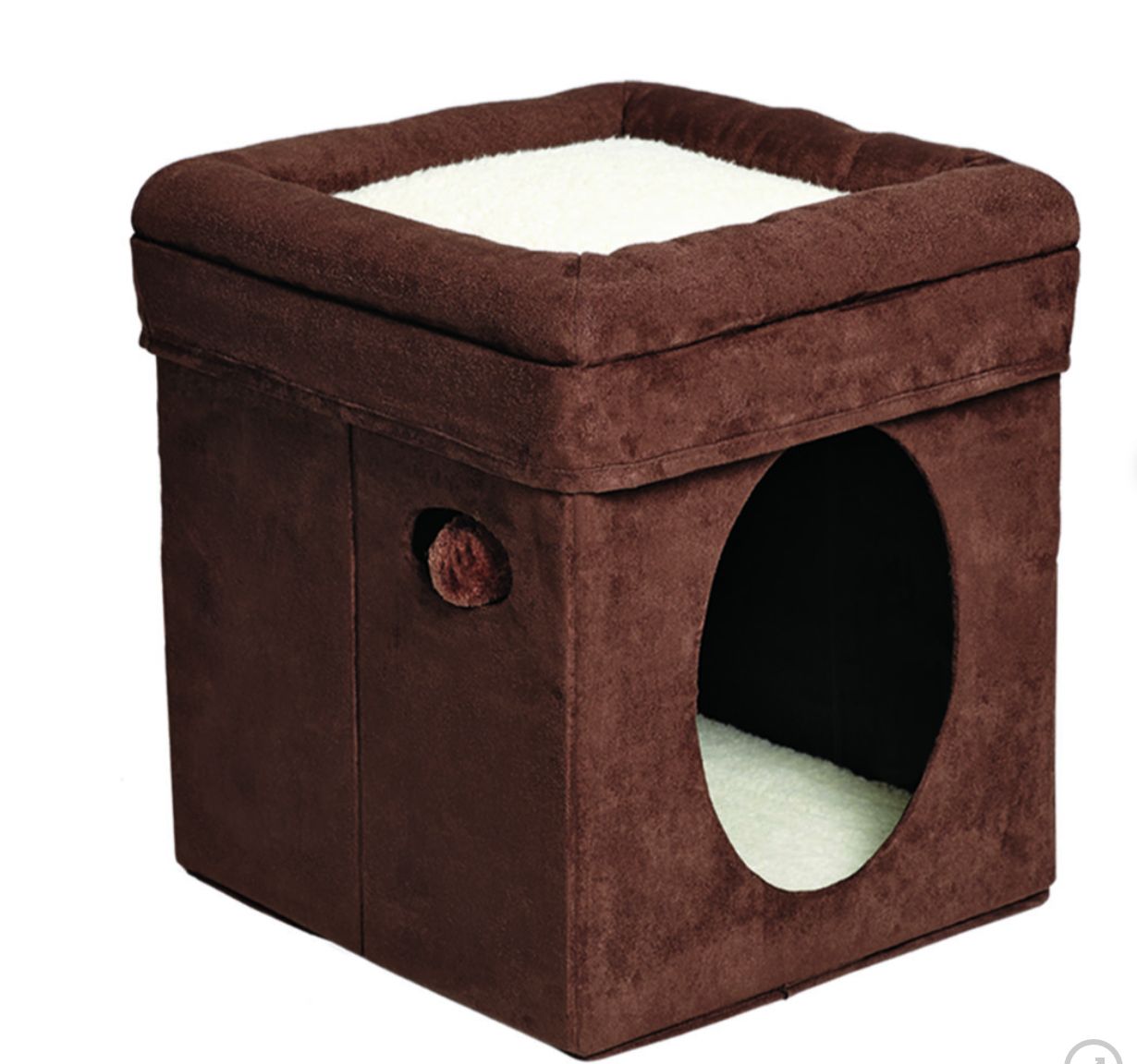 Midwest Curious Cat Cube - Brown