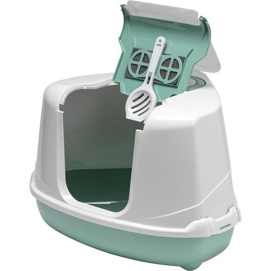 Moderna Flip Corner Cat Litter Box - Soft Green