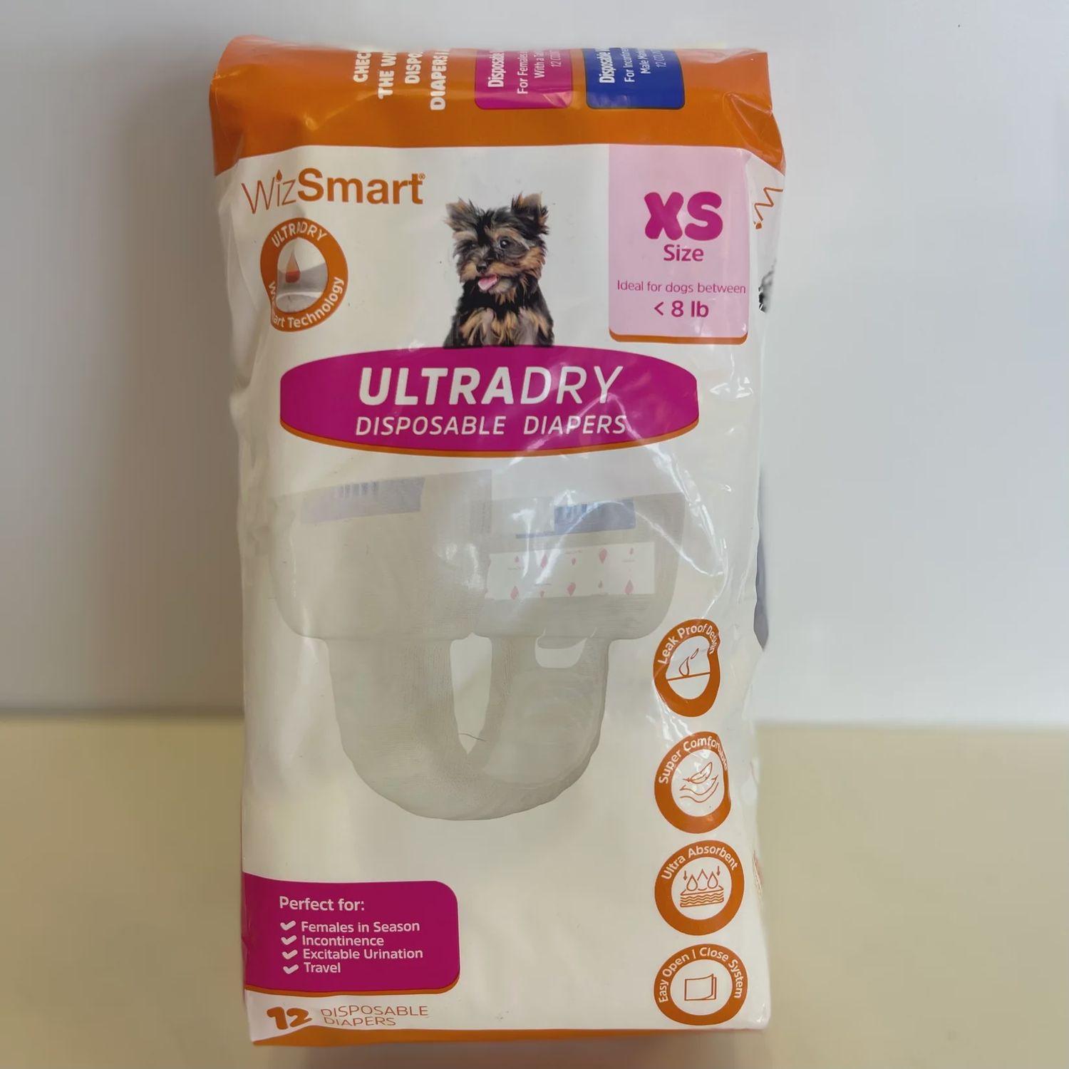 WizSmart UltraDry Disposable Diapers 12 XS