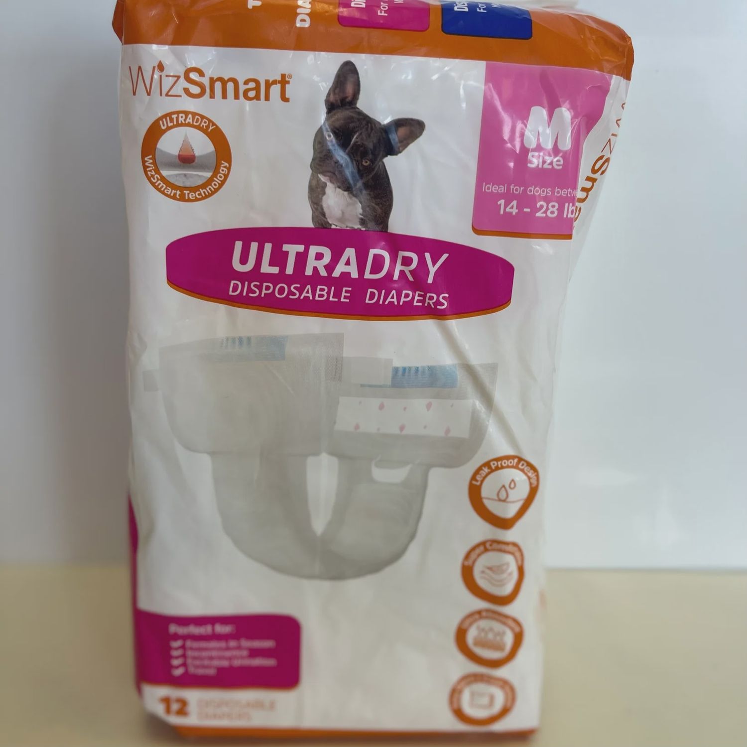 WizSmart UltraDry Disposable Diapers 12 Medium Pack