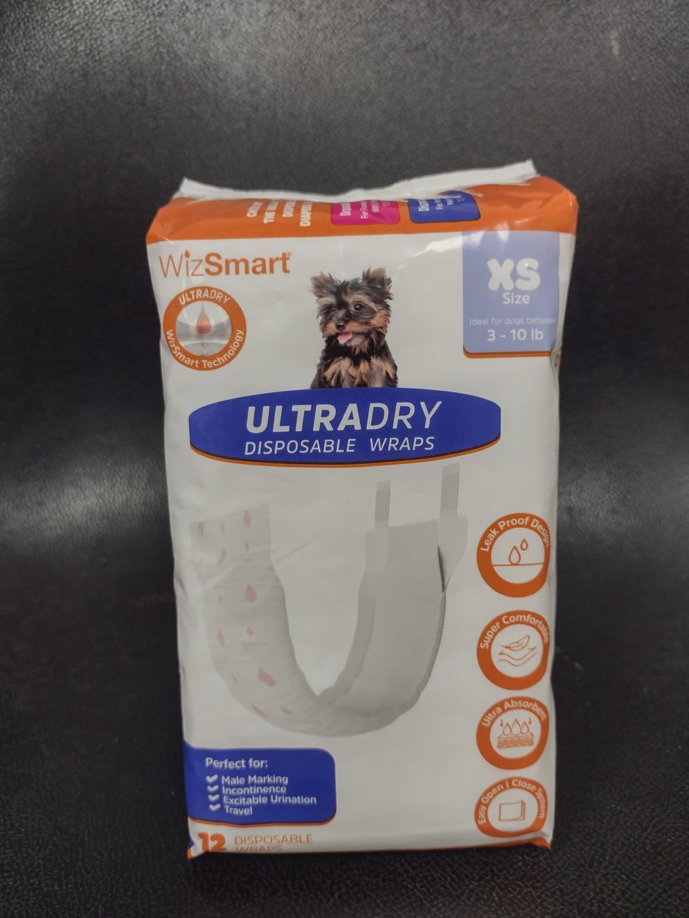 WizSmart UltraDry Disposable Wraps 12 XS Pack