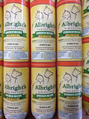 Albright&#39;s Frozen Raw Chicken Dog Food 2lb Chub
