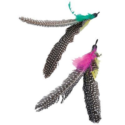 2 Pack Feather Replacement for Turbo Telescoping Teaser Cat Toy