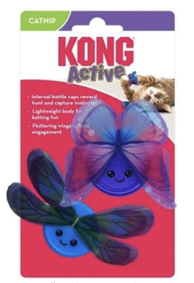 KONG Cat Active Butterfly Capz Cat Toy 2 Pack