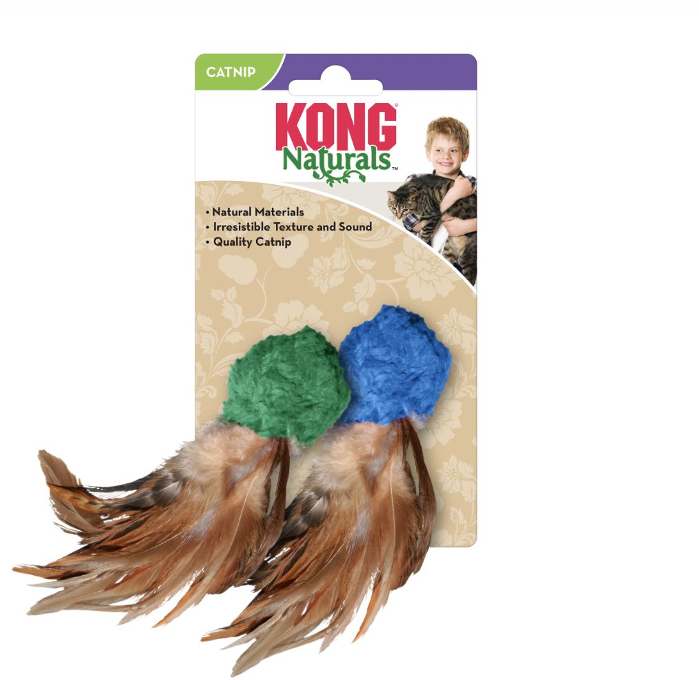 Cat Kong Naturals Crinkle Ball with Feathers