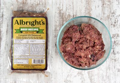 Albright&#39;s Frozen Raw Beef Dog Food 1lb