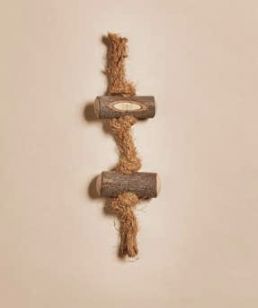 Canophera Small Cat Coconut Rope &amp; Double Olive Wood Toy