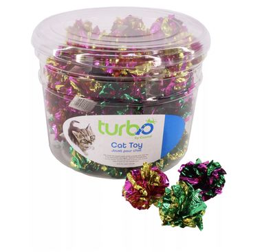 Coastal Turbo Cat Toy Bin Krinkle Ball